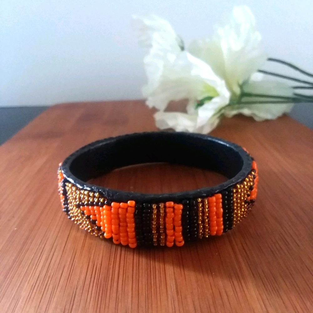 1PC Beautiful Kenyan Beaded Leather Bracelet